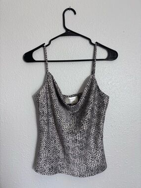 Wayf Dede x Emily Black and White Leopard Cowl Neck Camisole